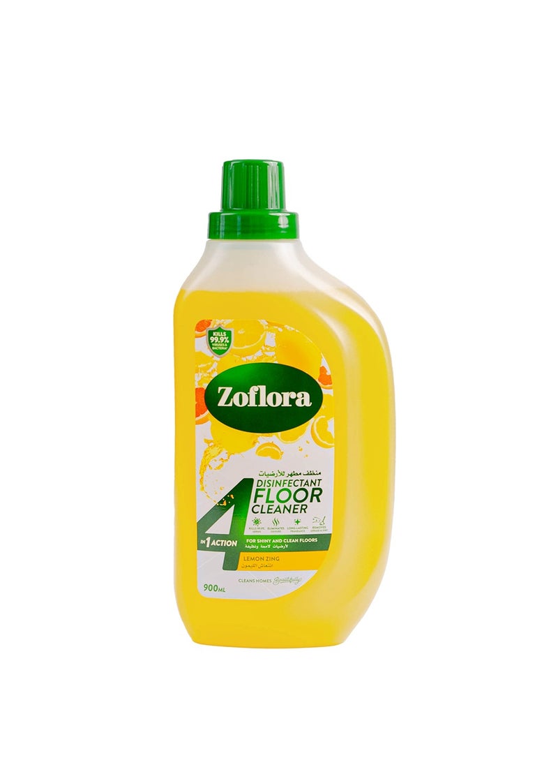 Zoflora 4 In 1 Disinfectant Floor Cleaner Lemon ZIng 900ml  - Image 1