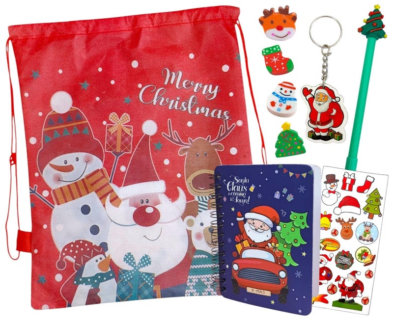 AMYCAUR Merry Christmas Stationery Combo Gift for Kid, Cute School Stationery Gift Combo, Secret Santa Party Return Gift for Kids Stationery Items, New Year Christmas Goody Gift Set (Pack_of_6_Items) - Image 1