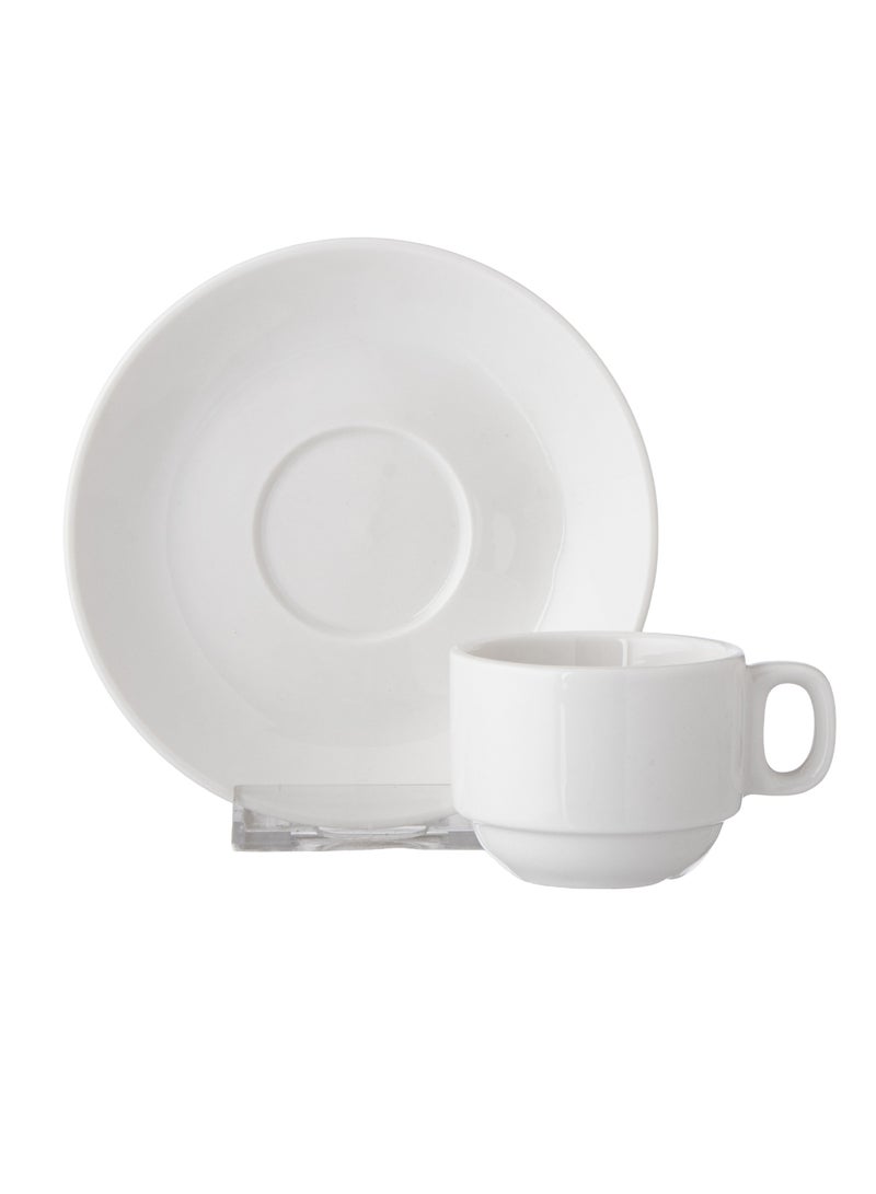 Safa A set of Turkish coffee cups, 6 cups and 6 saucers, made of bright white porcelain - Image 1