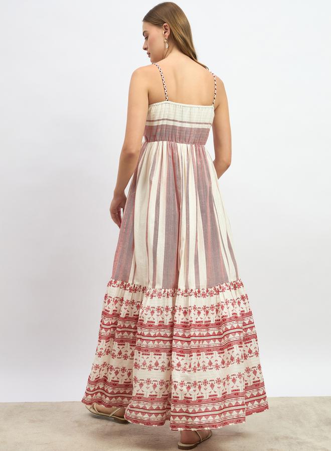 Styli Striped Cotton Maxi Dress  - Image 5
