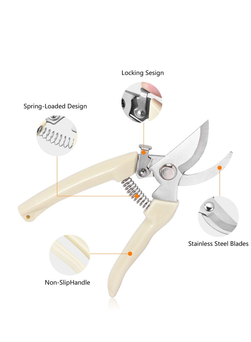 SOLARAE Garden Scissors, 2 Pack Pruning Shears for Gardening, Garden Pruning Shears Set, 1 Bypass Pruner+1 Straight Blade Scissors, for Cutting Flowers, Trimming Plants, Bonsai, Fruits Picking - Image 5