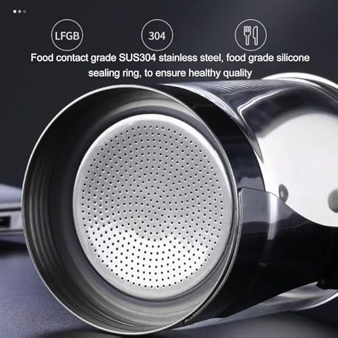 rayihni Moka Pot Stainless Steel Top 6 Cup Stovetop Espresso Maker Stainless Steel Coffee Maker Classic Italian And Cuban Coffee Percolator Induction Espresso Maker Silver6Cup - Image 5