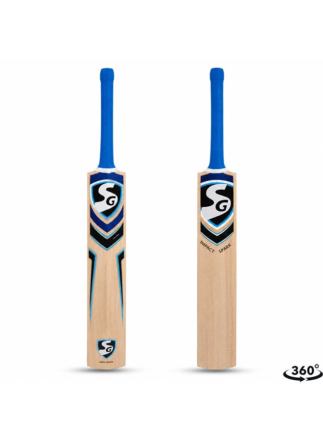 إس جي مضرب SG Impact Spark مقاس 5 KW - مضرب كريكيت فاخر من خشب الصفصاف الكشميري للصغار، مناسب للكرة الجلدية - Image 3