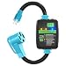 CircleCord 50 Amp to 15 Amp 110 Volt RV Surge Protector Adapter Cord 8000 Joules NEMA 515P to 1450R Overload Protection RV Circuit Analyzer ETL Listed - Image 2
