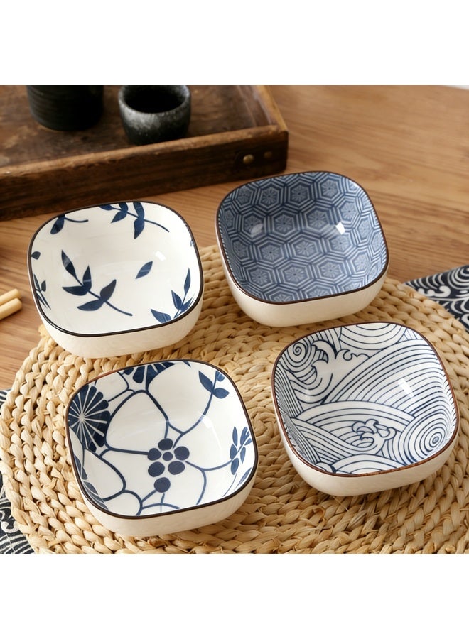 Toriseek 6 Pieces 6 oz Ceramic Dipping Bowls Vintage Japanese Ceramic Sauce Dish Set Party Serving Appetizer Platter Candy Bowl Chip Bowls Dining Utensils - Image 3