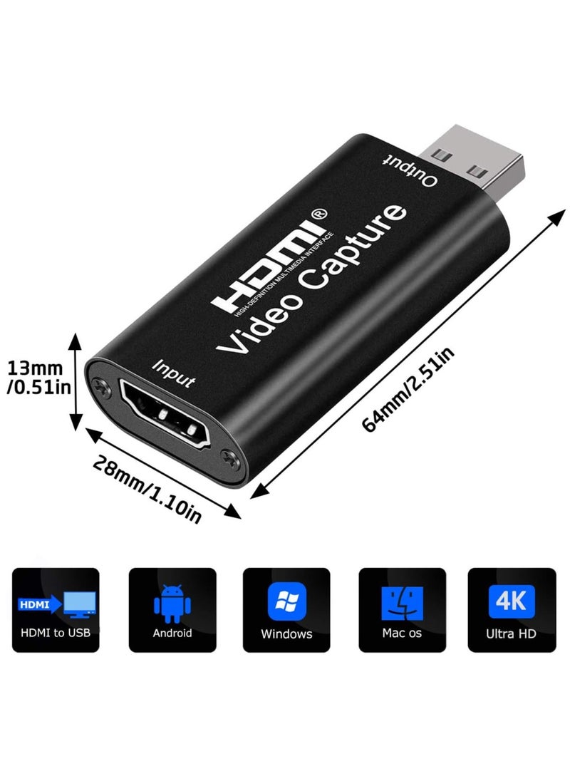 Generic - 4K HDMI Video Capture Card,Cam Link Card Game Audio Adapter HDMI to USB 2.0 Record Capture Device for Streaming,Live Broadcasting,Video Conference,Teaching,Gaming - Image 1