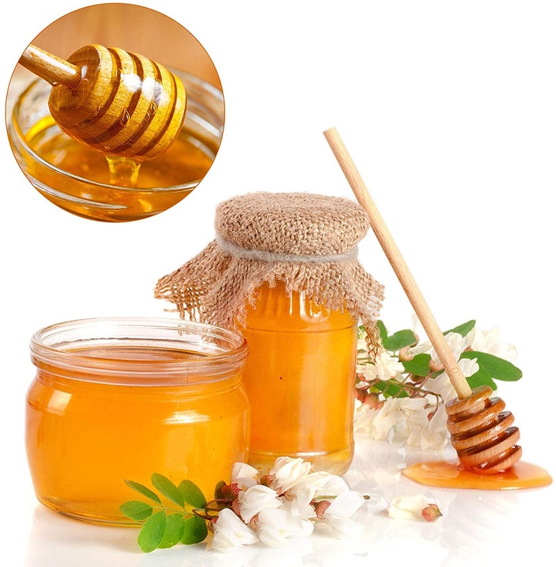 WixiTool 101 PCS Honey Sticks Dipper, 3 Inch Mini Wooden Honeycomb Sticks, Small Honey Stirrer Stick, Honey Sticks for Honey Jar Dispense Drizzle Honey and Wedding Party Favors Gift - Image 4