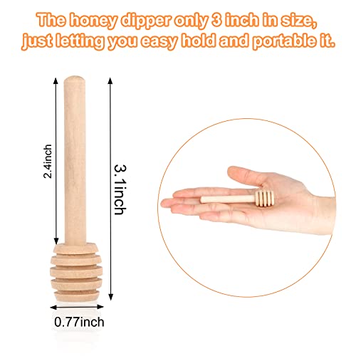 WixiTool 101 PCS Honey Sticks Dipper, 3 Inch Mini Wooden Honeycomb Sticks, Small Honey Stirrer Stick, Honey Sticks for Honey Jar Dispense Drizzle Honey and Wedding Party Favors Gift - Image 2