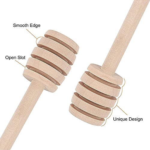 WixiTool 101 PCS Honey Sticks Dipper, 3 Inch Mini Wooden Honeycomb Sticks, Small Honey Stirrer Stick, Honey Sticks for Honey Jar Dispense Drizzle Honey and Wedding Party Favors Gift - Image 3