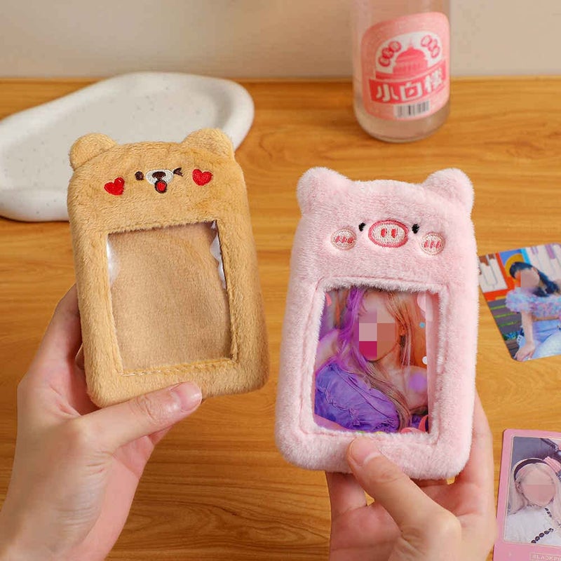 Zgmyc لطيف Plush Kpop Photocard حامل مع خيول مفتاح الرسوم المتحركة صورة كبست - Image 4