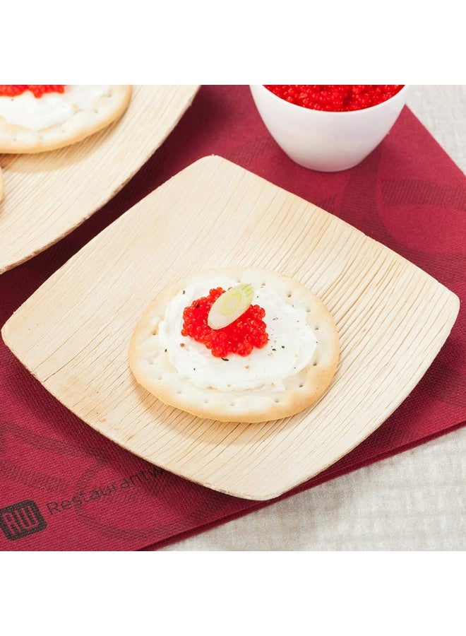 Restaurantware Midori 4 x 4 Inch Small Square Palm Plates, 100 Microwavable Palm Leaf Plates - Freezable, Sustainable, Areca Palm Leaf Plates, Oven-Ready, For Hot & Cold Foods - Image 3