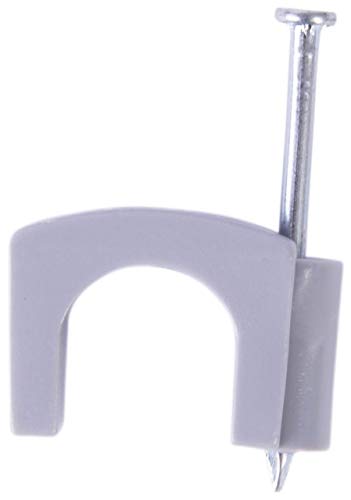 Gardner Bender PSG-15 Coaxial Staple, 7/16 Inch., Secures RG-8, Triaxial, Up to 25 Pairs UTP, Polyethylene - UV Resistant, Splinter Free, 15 Pk., Grey - Image 1