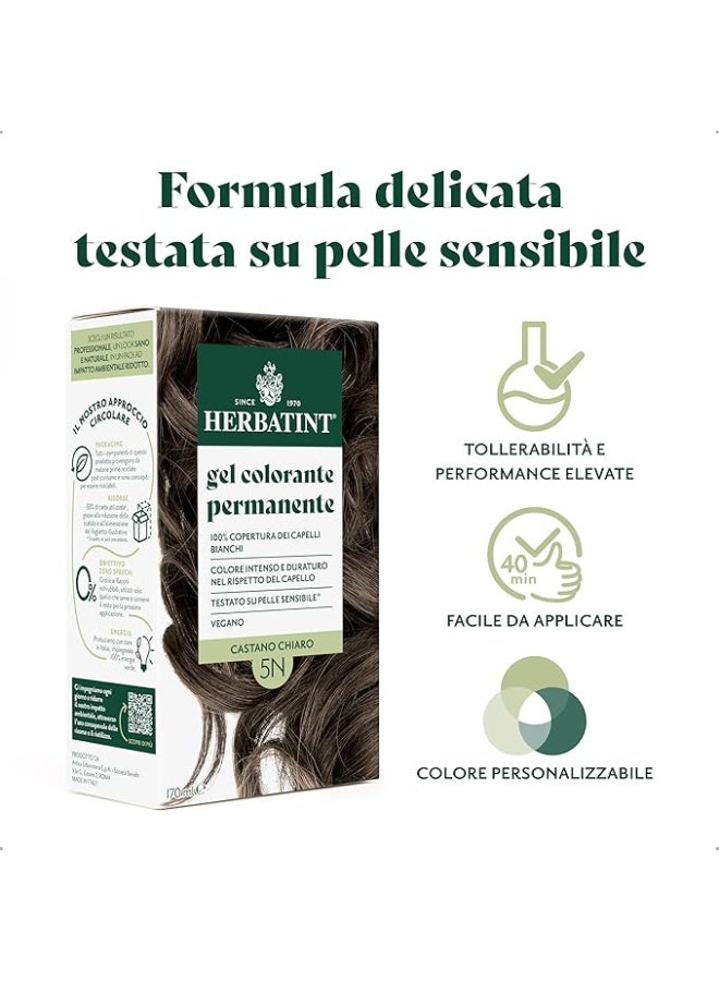 Herbatint Permanent Color Care 170 ml - Hair Colour: 5N Light Chestnut - Image 5