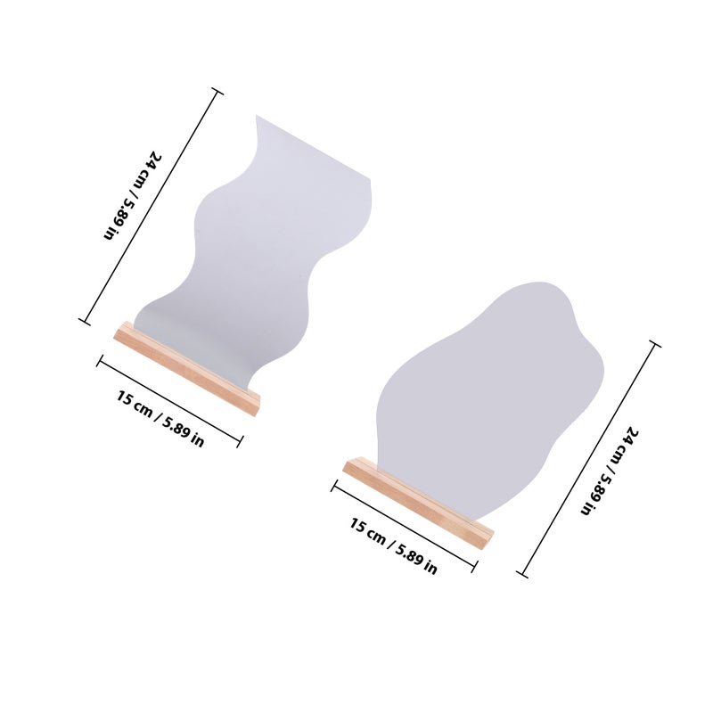 2pcs Makeup Mirrors Desktop Frameless Mirrors Aesthetic Cosmetic Mirrors with Base - Image 2
