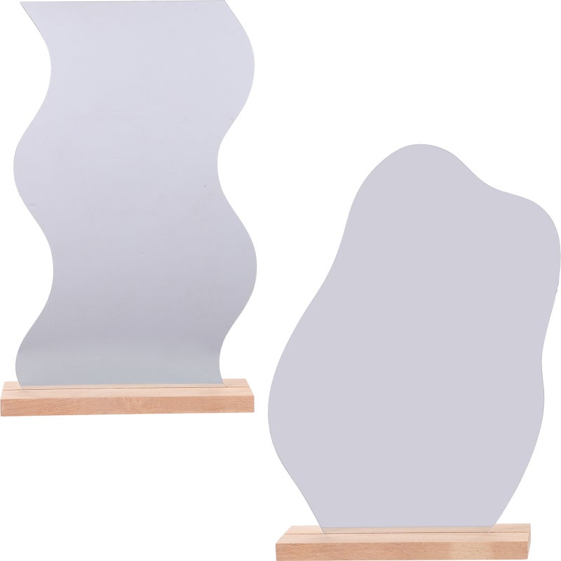 2pcs Makeup Mirrors Desktop Frameless Mirrors Aesthetic Cosmetic Mirrors with Base - Image 5