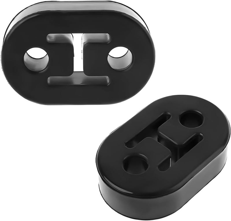 NYTKL 2 PCS Car Rubber Exhaust Hanger, 2 Holes 12mm 0.47" Auto Muffler Shock Absorbent Bracket Mount, Universal Exhaust Insulator Bushing Mount, Heavy Duty Tailpipe Damping Hanger - Image 1