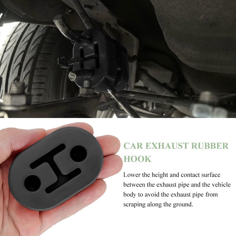 NYTKL 2 PCS Car Rubber Exhaust Hanger, 2 Holes 12mm 0.47" Auto Muffler Shock Absorbent Bracket Mount, Universal Exhaust Insulator Bushing Mount, Heavy Duty Tailpipe Damping Hanger - Image 5