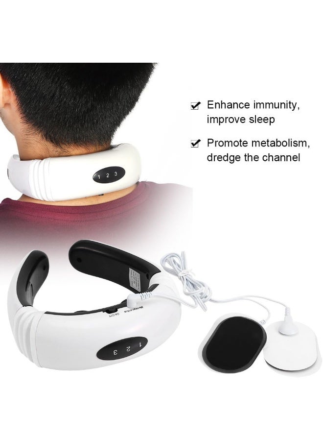 مدلك عنق ذكي، مدلك عنق، مدلك عنق كهربائي بنبضات كهربائية، جهاز تدليك العلاج المغناطيسي للفقرات العنقية ونقاط الميريديان - Image 5