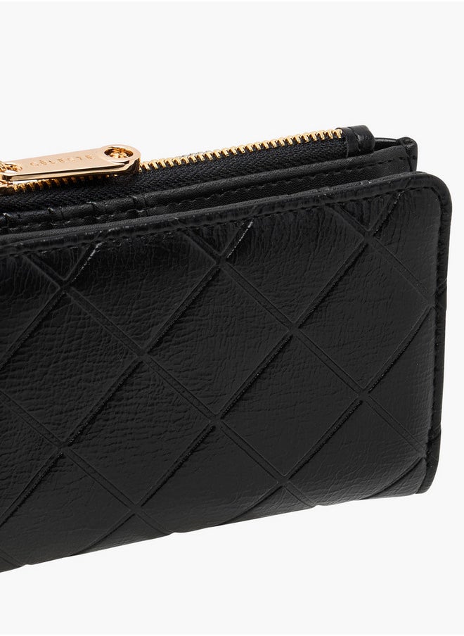 Celeste - Quilted Bi-Fold Wallet with Zip Closure - Image 1