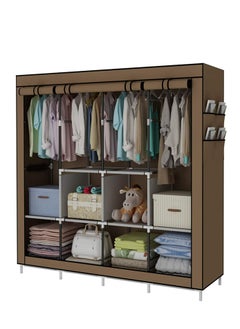 ALMUFARREJ Fabric Wardrobe Organizer Brown 150x175x45 CM  - Image 3