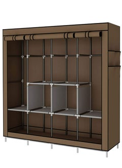 ALMUFARREJ Fabric Wardrobe Organizer Brown 150x175x45 CM  - Image 2