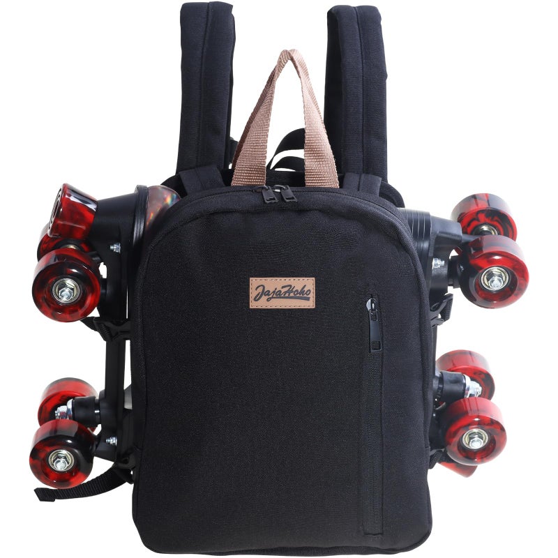 JajaHoho Roller skates bags for Women Men, Multi-functional Sports Backpack for Rollerskates, Ice skates, Inline skates, Skate Gear Storage, Durable and Stylish, 14.6 x 10.6 x 3.5 inches (Black) - Image 1