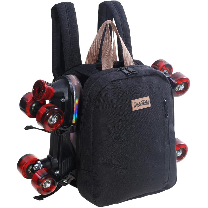 JajaHoho Roller skates bags for Women Men, Multi-functional Sports Backpack for Rollerskates, Ice skates, Inline skates, Skate Gear Storage, Durable and Stylish, 14.6 x 10.6 x 3.5 inches (Black) - Image 2