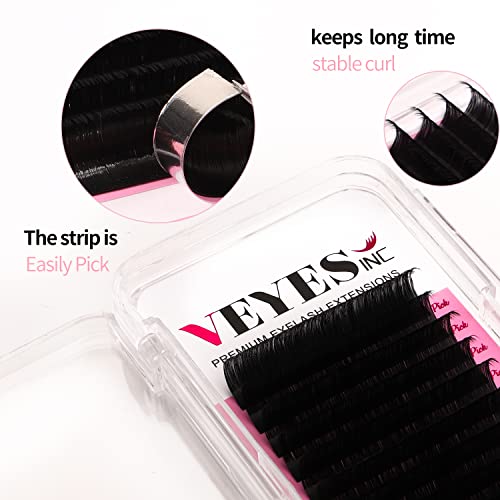 VEYES INC Classic Volume Lash Extensions 003020 JBLCCCDDD Curl 525mm Mixed Single Length Tray Premium Silk Eyelashes Professional Supplies for Lash TechsMatte Black 003 CC 816mm - Image 5