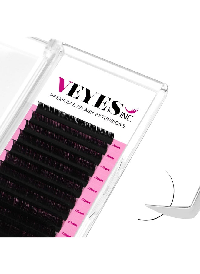 VEYES INC Classic Volume Lash Extensions 003020 JBLCCCDDD Curl 525mm Mixed Single Length Tray Premium Silk Eyelashes Professional Supplies for Lash TechsMatte Black 003 CC 816mm - Image 3