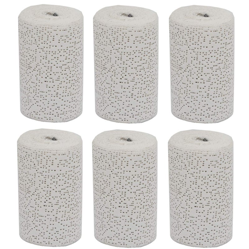 6 Pack 6 inch x 15 feet Total 90ft Long White Plaster Cloth Gauze Bandages Rolls for Art Project Belly Cast Mask Making Sculptures Body Casts Craft Projects Scenery Construction 6