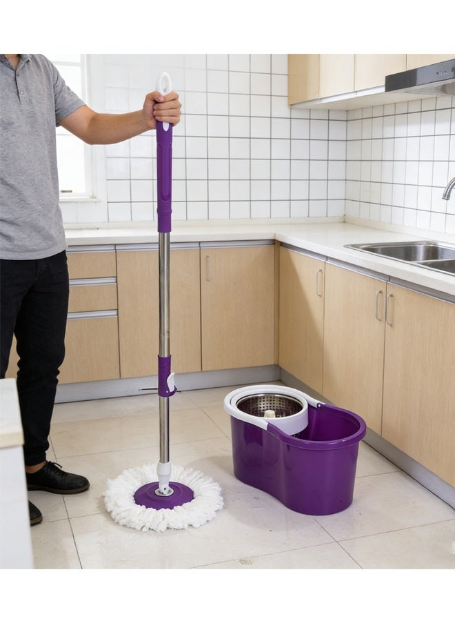 Modern Spin Easy Mop with Stainless Steel Drum, Hands Free Rotating Cleaning Mop, 100% Microfiber Non-Splash Magic Mop - Image 5