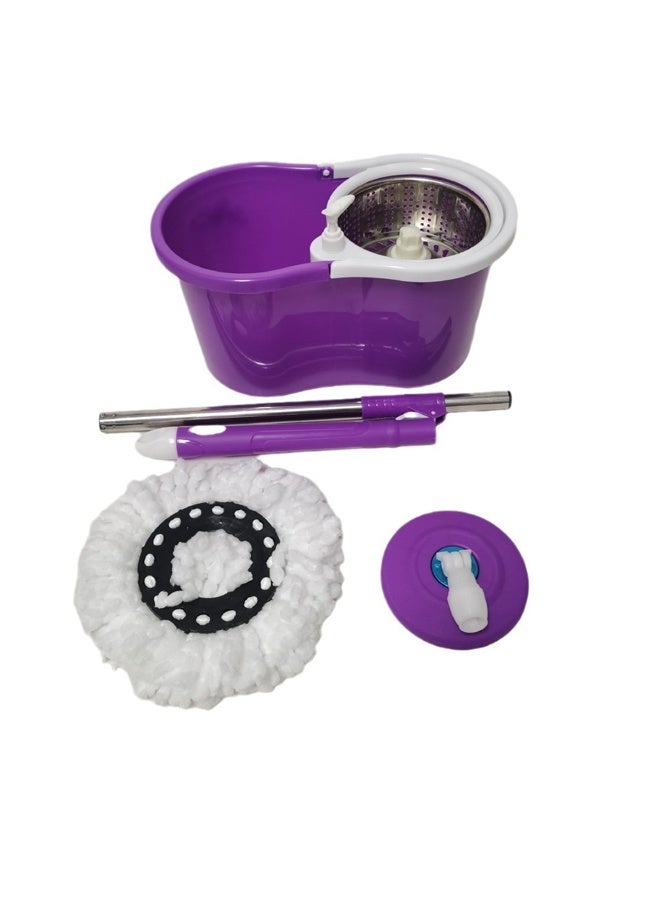 Modern Spin Easy Mop with Stainless Steel Drum, Hands Free Rotating Cleaning Mop, 100% Microfiber Non-Splash Magic Mop - Image 2