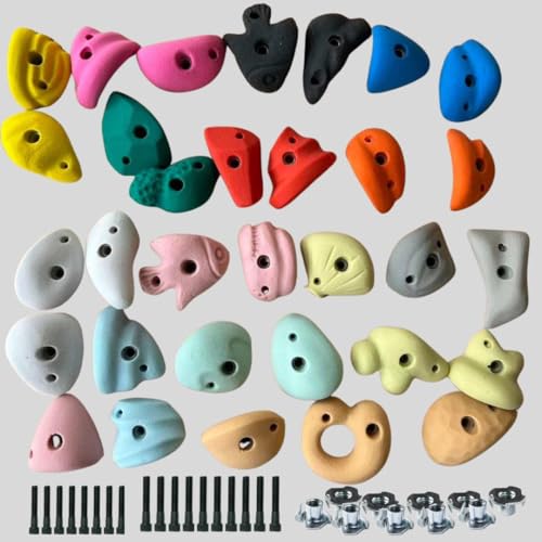 White Tech Premium Rock Climbing Holds (12 Pack) Multi Size for Kids, Adult Rock Wall Holds Climbing Rock Wall Grips for Indoor and Outdoor Playground Play Set (Designed in Germany) - Image 2