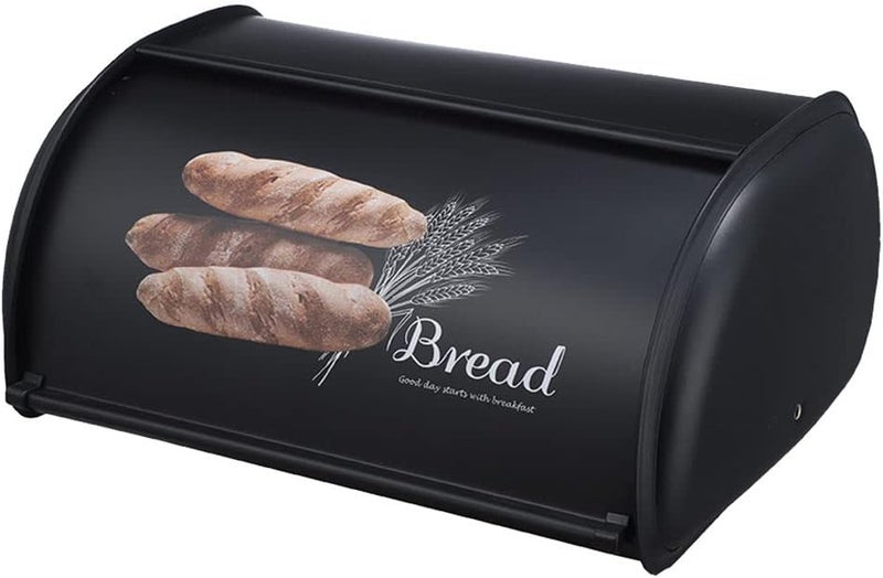 klarakoBread Box for Kitchen Counter Stainless Steel Large Bread Bin Storage Container Holder for Loaves, Pastries, Retro Vintage Design - Image 1