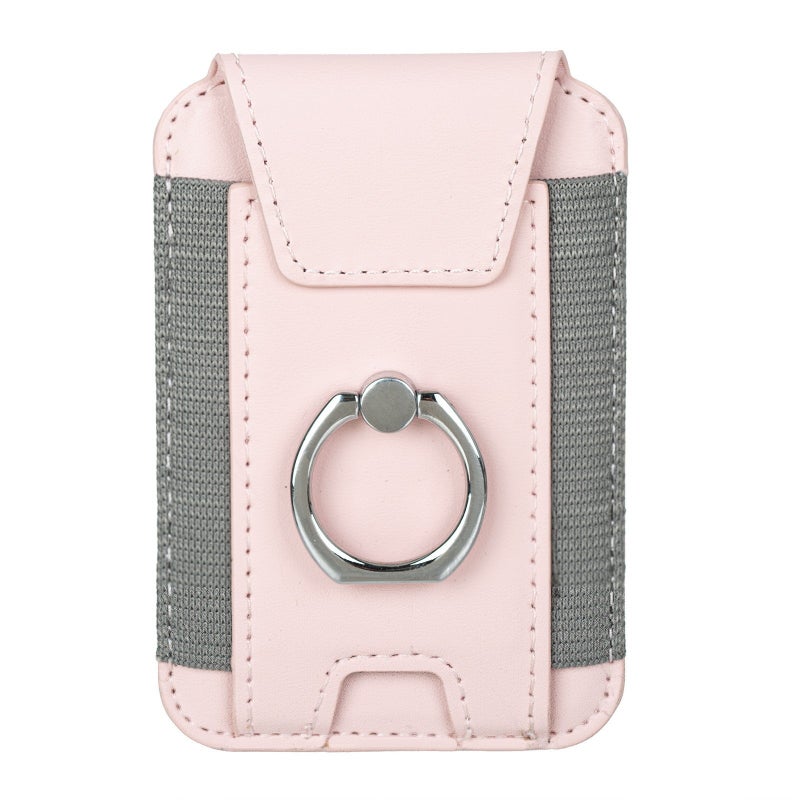 Applicable to Apple 15 magnetic card holder iphone14Magsafe magnetic mobile phone key ring buckle bracket card holder Pink 