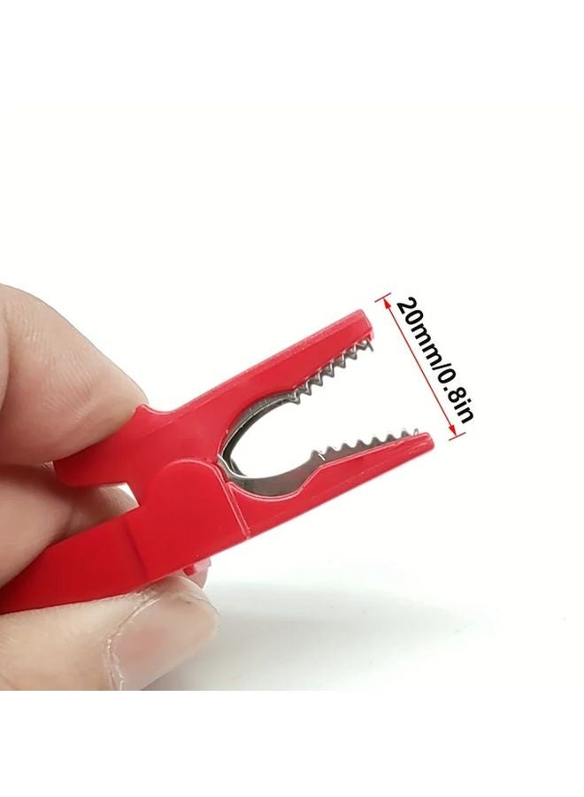 10 قطعة 55 مم ملاقط تمساح معزولة بالكامل 30 أمبير أسلاك اختبار 5 حمراء و5 سوداء لاختبار بطارية السيارات - Image 4