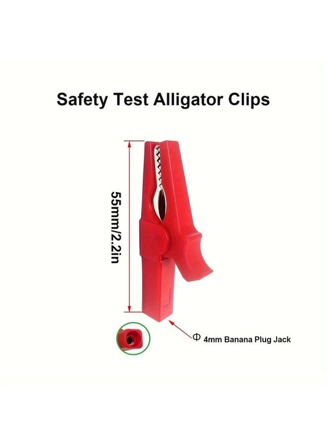 10 قطعة 55 مم ملاقط تمساح معزولة بالكامل 30 أمبير أسلاك اختبار 5 حمراء و5 سوداء لاختبار بطارية السيارات - Image 3