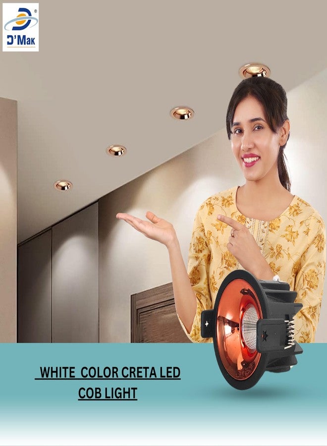 D'Mak مصباح كشاف LED COB أسود اللون من D'Mak بقوة 7 واط مع عاكس ذهبي وردي (أبيض، 1) - Image 4