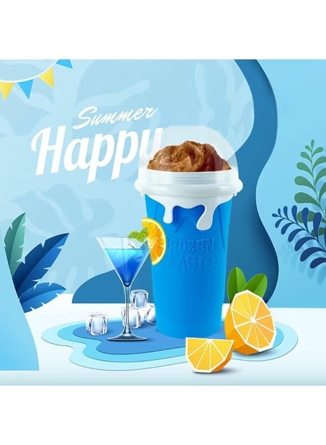 Frozen Magic Slushie Maker, Large Capacity Magic Quick Frozen Smoothies Cup, Cooling Cup, Double Layer Squeeze Slushy Maker, Homemade Milk Shake Ice Cream Maker, DIY for Children and Family - Image 2