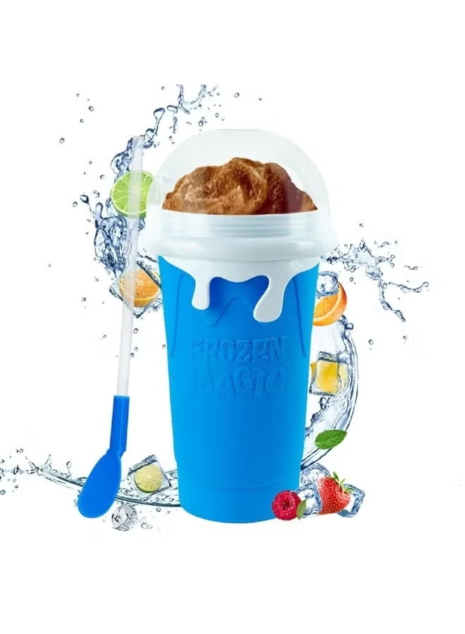 Frozen Magic Slushie Maker, Large Capacity Magic Quick Frozen Smoothies Cup, Cooling Cup, Double Layer Squeeze Slushy Maker, Homemade Milk Shake Ice Cream Maker, DIY for Children and Family - Image 1