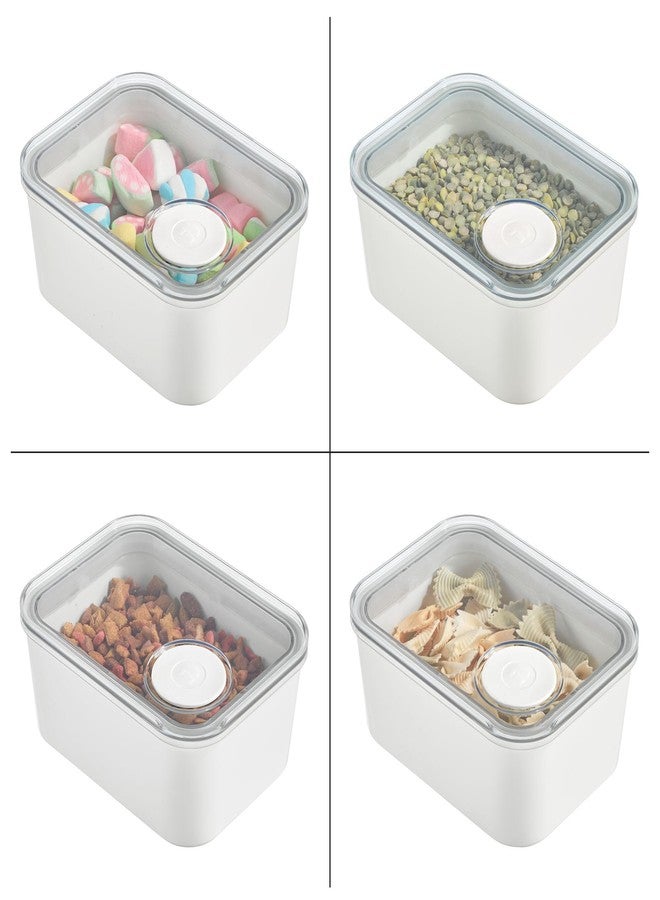 إنترديزاين علبة تخزين صغيرة للمواد الجافة من البلاستيك المعاد تدويره من iDesign مع غطاء محكم الإغلاق - 6.34 بوصة طول × 4.79 بوصة عرض × 2.97 بوصة ارتفاع، لون أبيض - Image 3