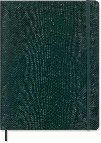 Moleskine Precious & Ethical Notebook, with Gift Box, Vegan Soft Cover Python-Effect, Elastic Closure, XL Format 19x25 cm, Colour Green