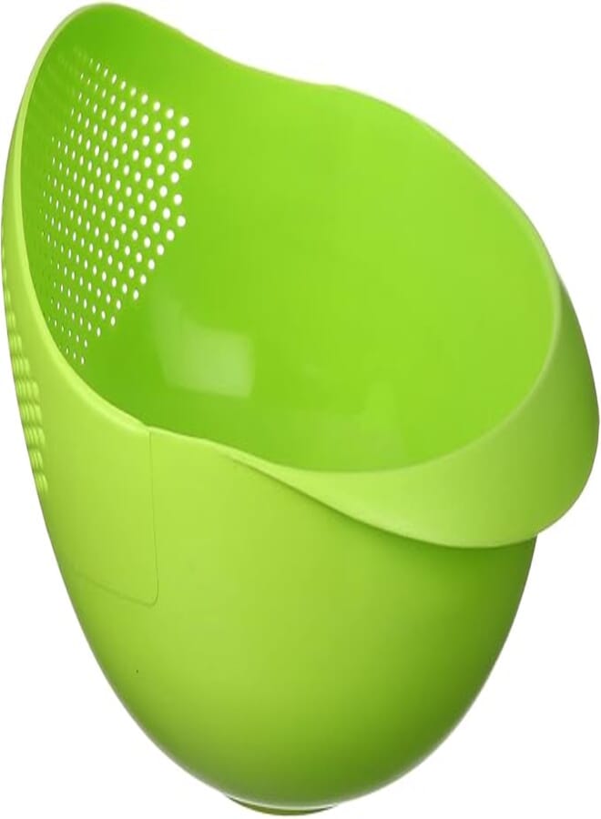 Image P117 Oval-Shaped Rice Strainer - Light Green