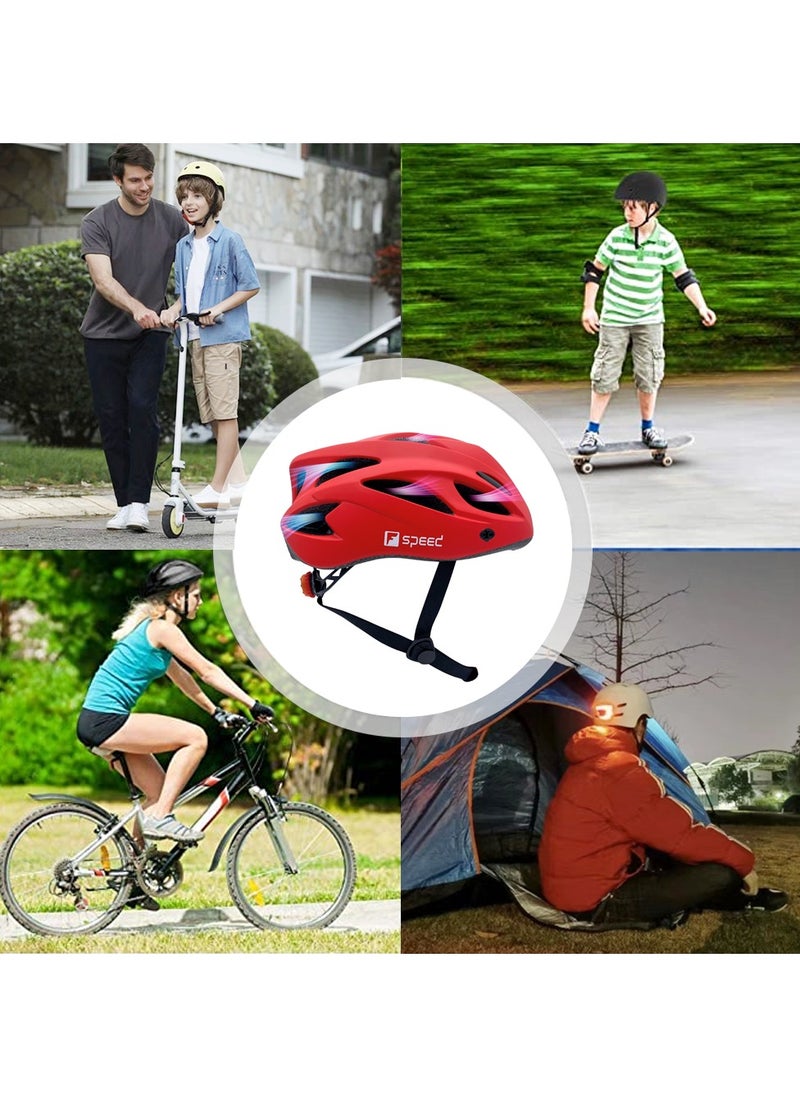 FSPEED - FSPEED Specialized Bike Helmet with 3 Different Lighting Modes L Rear Light and Detachable Sun Visor CE Certificated Mountain Bike - Image 1
