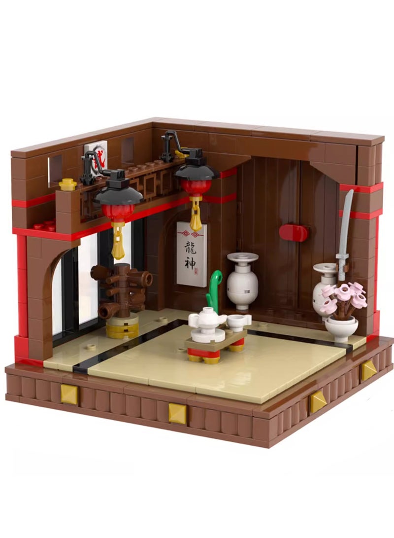 Creative Children's City Family Series Small Particle Puzzle Building Block Toys(Martial Arts Hall 314Pcs) - Image 1