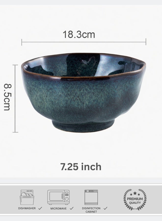 Japanese Style Ceramic Soup Bowl, Premium Porcelain Large Soup Bowl 7.25 inch, 1200ml Misty Green Ramen Bowl, Handcrafted Ramen Bowl, Perfect for Soup, Rice, Ramen, Cereal, Fruits - Image 1