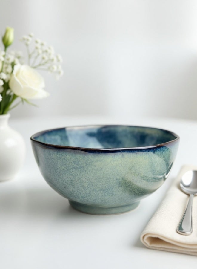 Japanese Style Ceramic Soup Bowl, Premium Porcelain Large Soup Bowl 7.25 inch, 1200ml Misty Green Ramen Bowl, Handcrafted Ramen Bowl, Perfect for Soup, Rice, Ramen, Cereal, Fruits - Image 3