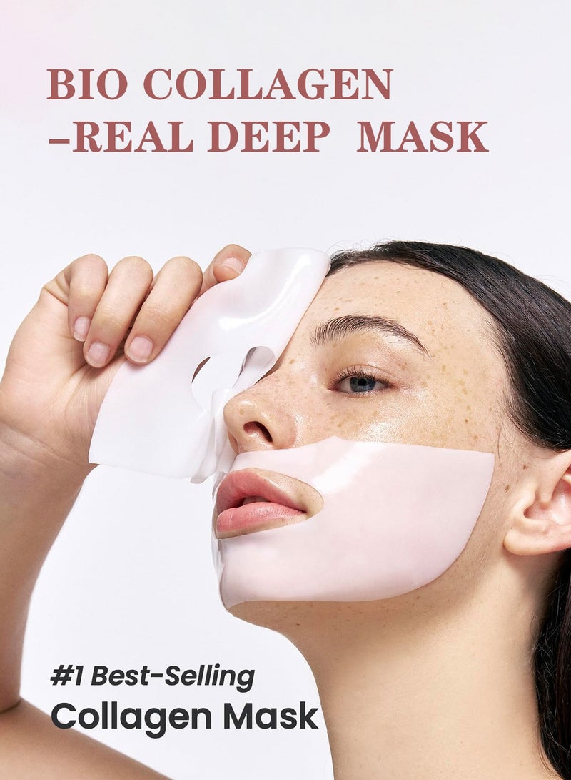 Meishida Bio-Collagen Real Deep Mask, Hydrating Overnight Mask, Pore Minimizing, Elasticity Improvement, 34g x4ea - Image 2