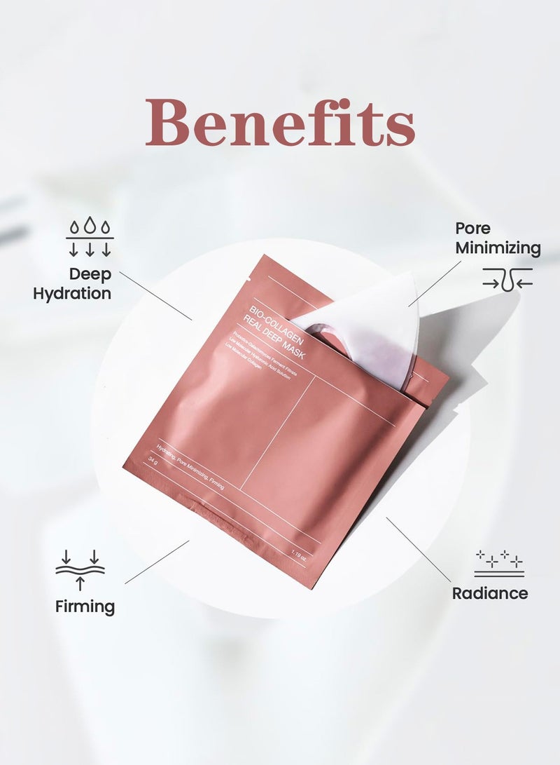 Meishida Bio-Collagen Real Deep Mask, Hydrating Overnight Mask, Pore Minimizing, Elasticity Improvement, 34g x4ea - Image 5