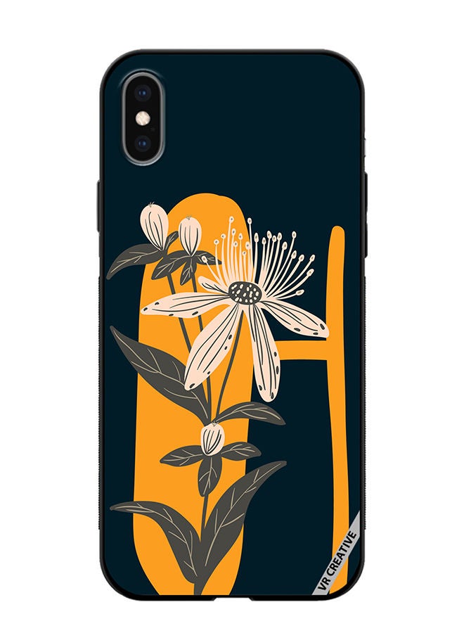 VR CREATIVE Protective Case Cover For Apple iPhone X/XS Alphabet H Design Multicolour - Image 1